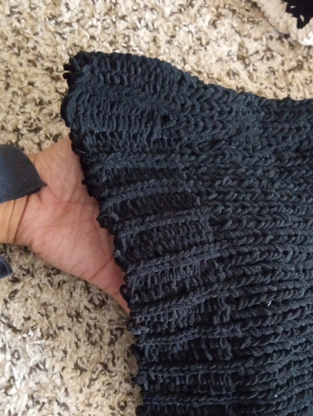 Anthropologie Moon River Colorblock Chenille V Neck Sweater Black White Small - Picture 8 of 10
